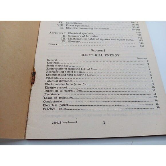 Vintage Electrical Fundamentals 1941 TM1-455 WWII Era War Department Manual - Picture 3 of 9